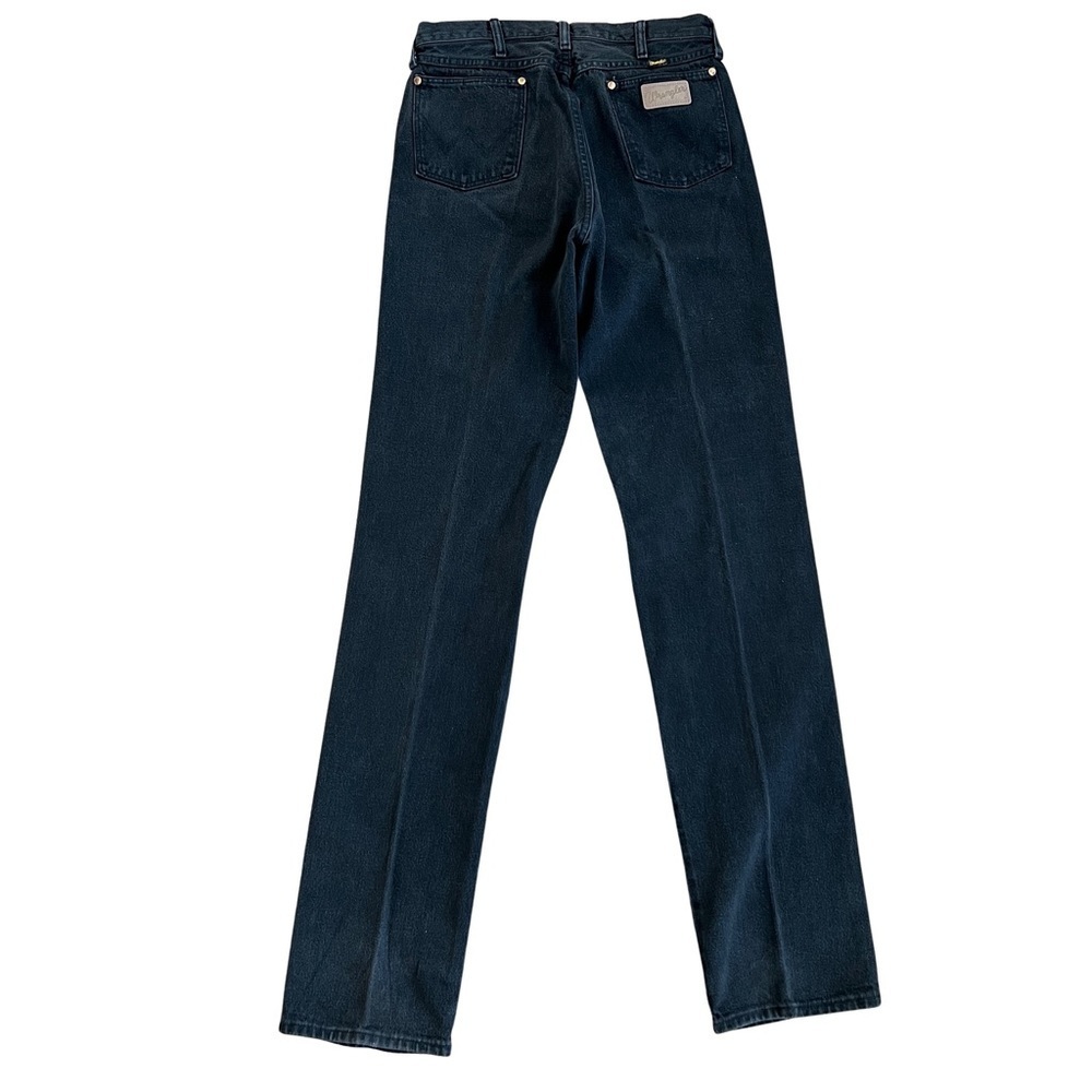 Wrangler Vintage 90s Washed Black Cowboy Cut Long Straight Leg Jeans - Picture 2 of 9